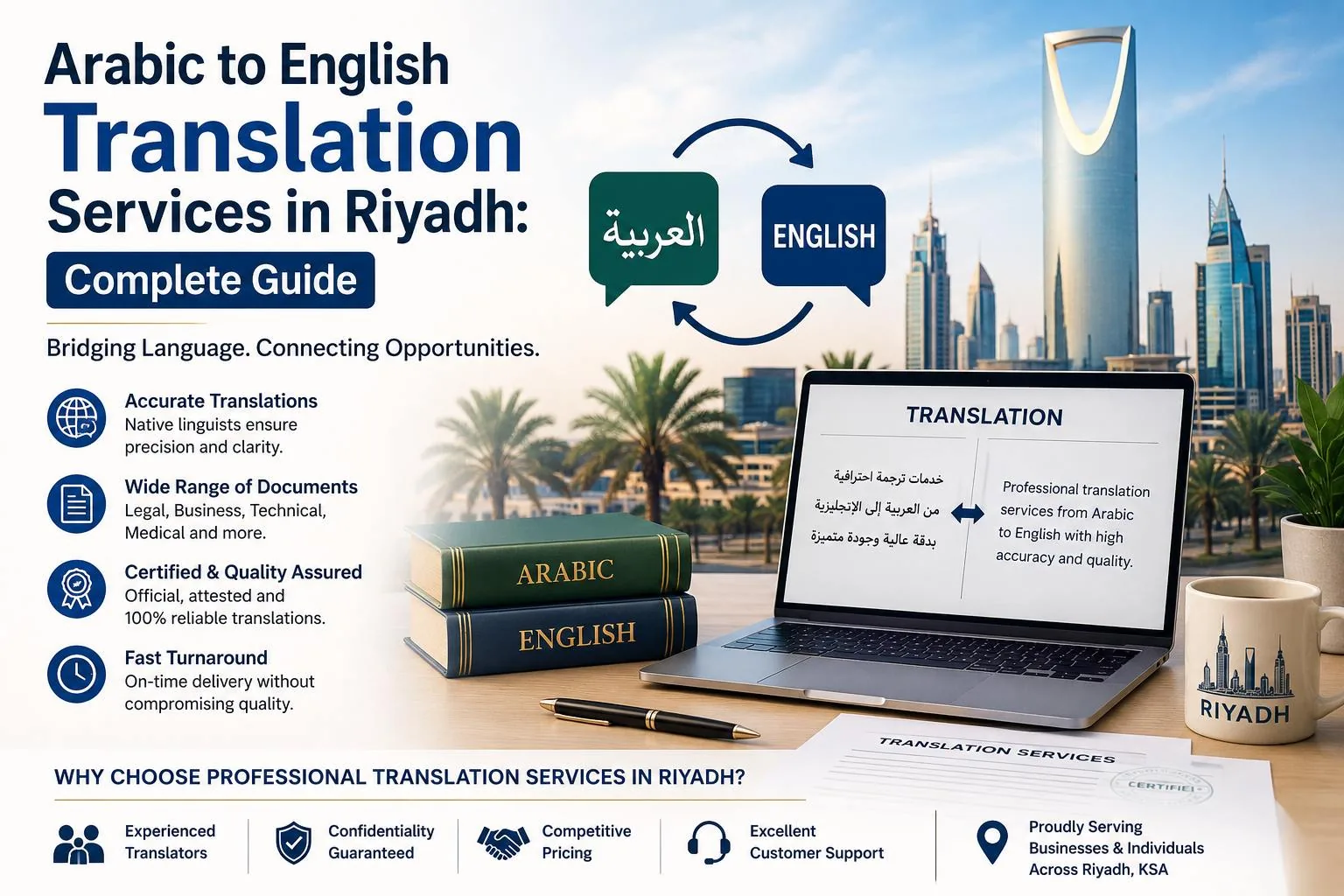 Arabic to English translation services in Riyadh by Lexicology Translation Bureau