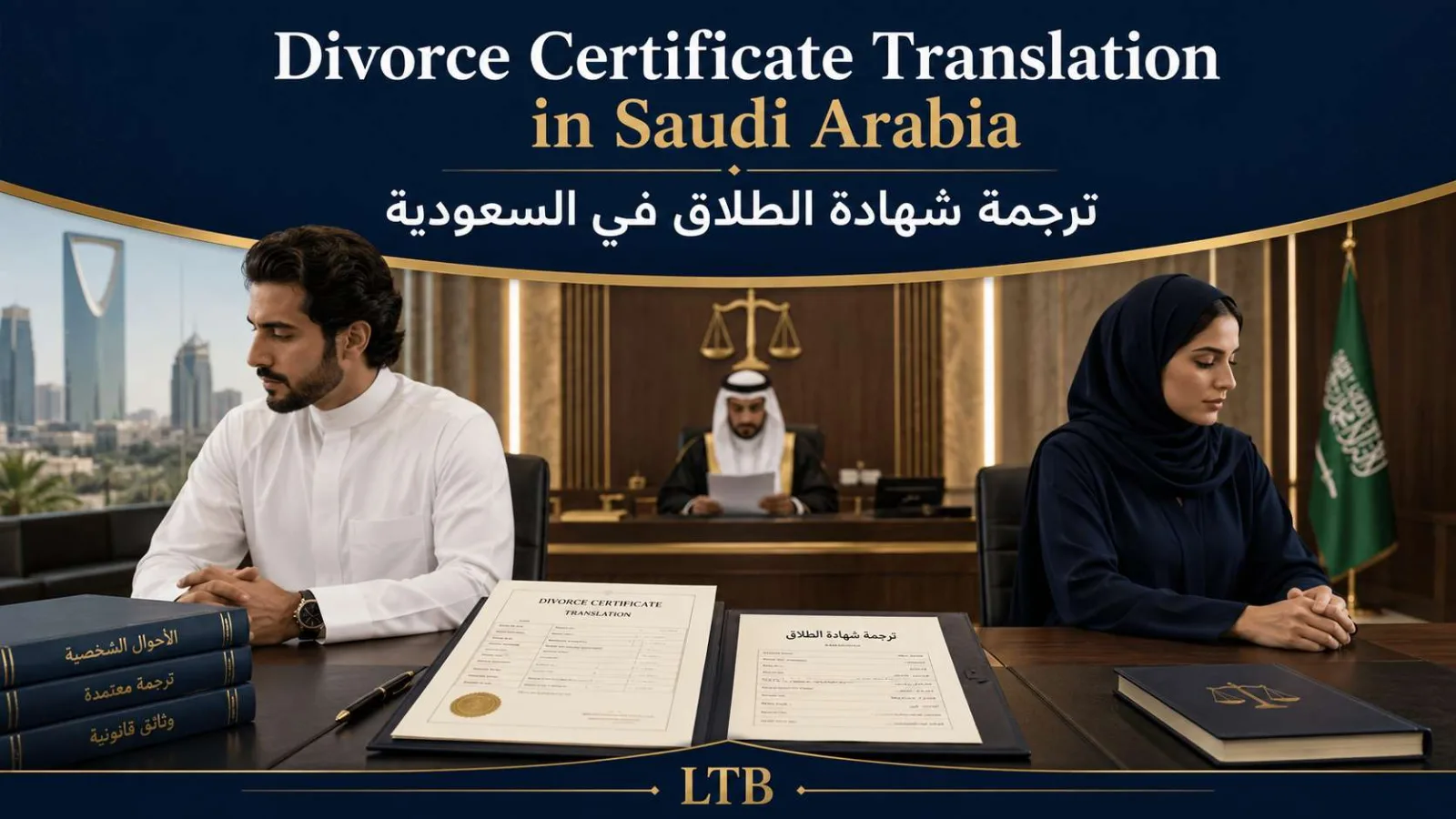 ترجمة شهادة الطلاق المعتمدة ومراجعة الوثائق القانونية في السعودية لدى مكتب علوم المعاجم