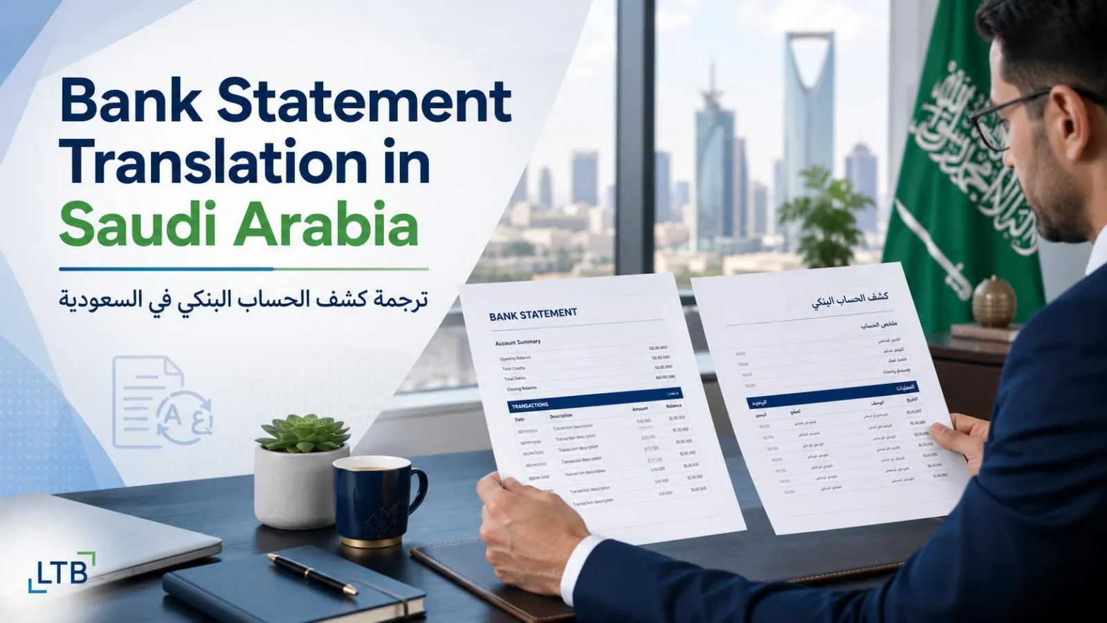 ترجمة كشف الحساب البنكي في السعودية للتأشيرات والسفارات والاستخدام المالي